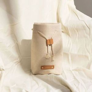 Wholesale Professional Luxury <b>Small</b> Capacity Eco-Friendly Zipper Cosmetic Bags Recycled Canvas Custom Logo Tailored for Travel - Product Image 3