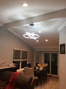 Lustre Led suspendu en cristal, design moderne et simpliste, éclairage d'intérieur, <span class=keywords><strong>luminaire</strong></span> de plafond, 3 anneaux, idéal pour un salon ou une <span class=keywords><strong>salle</strong></span> à <span class=keywords><strong>manger</strong></span> - Product Image 3