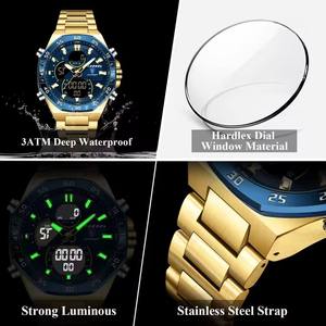 Montre homme POEDAGAR E101, mode, étanche, lumineuse, affichage de la date et du jour de la semaine, affichage numérique à double fuseau horaire, quartz électronique. - Product Image 6