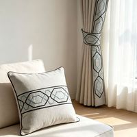 Ruban de broderie en gros-grain à base de tissu, motif géométrique hexagonal simple face, haute ténacité, pour rideaux et décoration textile de maison