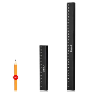6英寸/15厘米内置铅笔铝合金落尺多功能绘图标尺易于携带公制工程标尺