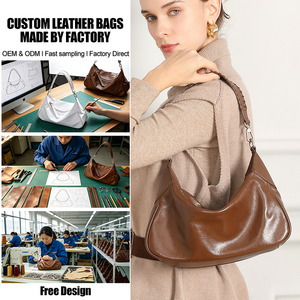 Usine Directe Custom Cuir Plein Grain Sac Épaule <span class=keywords><strong>Femme</strong></span> Spacieux Haute Qualité Sacs Hobo Pour Détaillant - Product Image 1