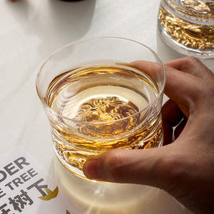 Personalizado sin plomo hecho a mano americano pequeño elegante creativo oro Fondo León whisky vidrio negocios regalo cristal - Product Image 4