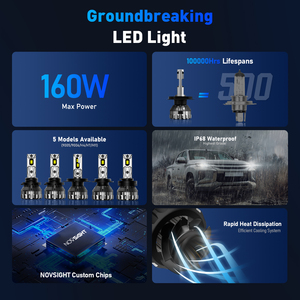 Lampadina LED per Fari Auto 160W PRO Copertura 360° H1/<span class=keywords><strong>H7</strong></span>/H11/H4/9005 6500k Bianco IP68 Impermeabile A3 X5 - Product Image 6