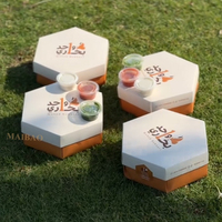 Nouvelle conception de boîte à riz en carton pour restaurant halal Kabsa, pliable, hexagonale, en papier, pour l'emballage de poulet Mandi