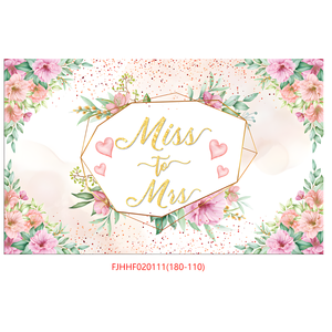 OEM tùy chỉnh mr. & Mrs. thanh lịch màu trắng hoa đám cưới Backdrop 70.8x 43.3in bền Polyester biểu ngữ cho engagement, Bridal showers - Product Image 6