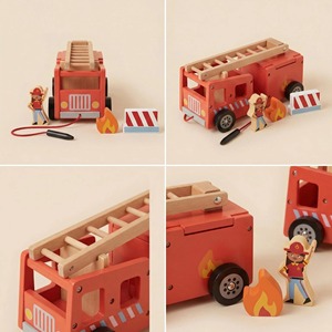 Camion de pompiers Montessori en bois, jouet éducatif pour tout-petits, matériau sûr et écologique, personnalisable - Product Image 2