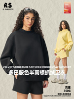 Shorts en molleton à col roulé mi-haut pour femme, coupe skinny, au-dessus du genou