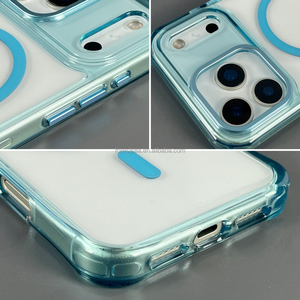 Étui de téléphone magnétique transparent, impression personnalisée, logo de l'appareil photo, étui de téléphone personnalisé en vrac, <span class=keywords><strong>anti</strong></span>-chute, coins renforcés pour iPhone 17 16 15 14 Pro Max - Product Image 2