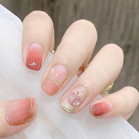 Pointe d'ongle de couleur gelée brillante presse en gros sur l'ongle faux ongles patch imperméable