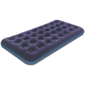 Portable Blue Blow Up Flocked Top Inflatable Twin Size Air Mattress Single Foldable Air Bed for Tent Camping Home Travel