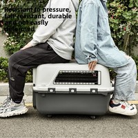 Caisse de transport pour animaux de compagnie (chats et chiens) en PP, extra-large, avec sac en maille, tapis anti-urine, capacité supérieure à 7 kg, couleur unie