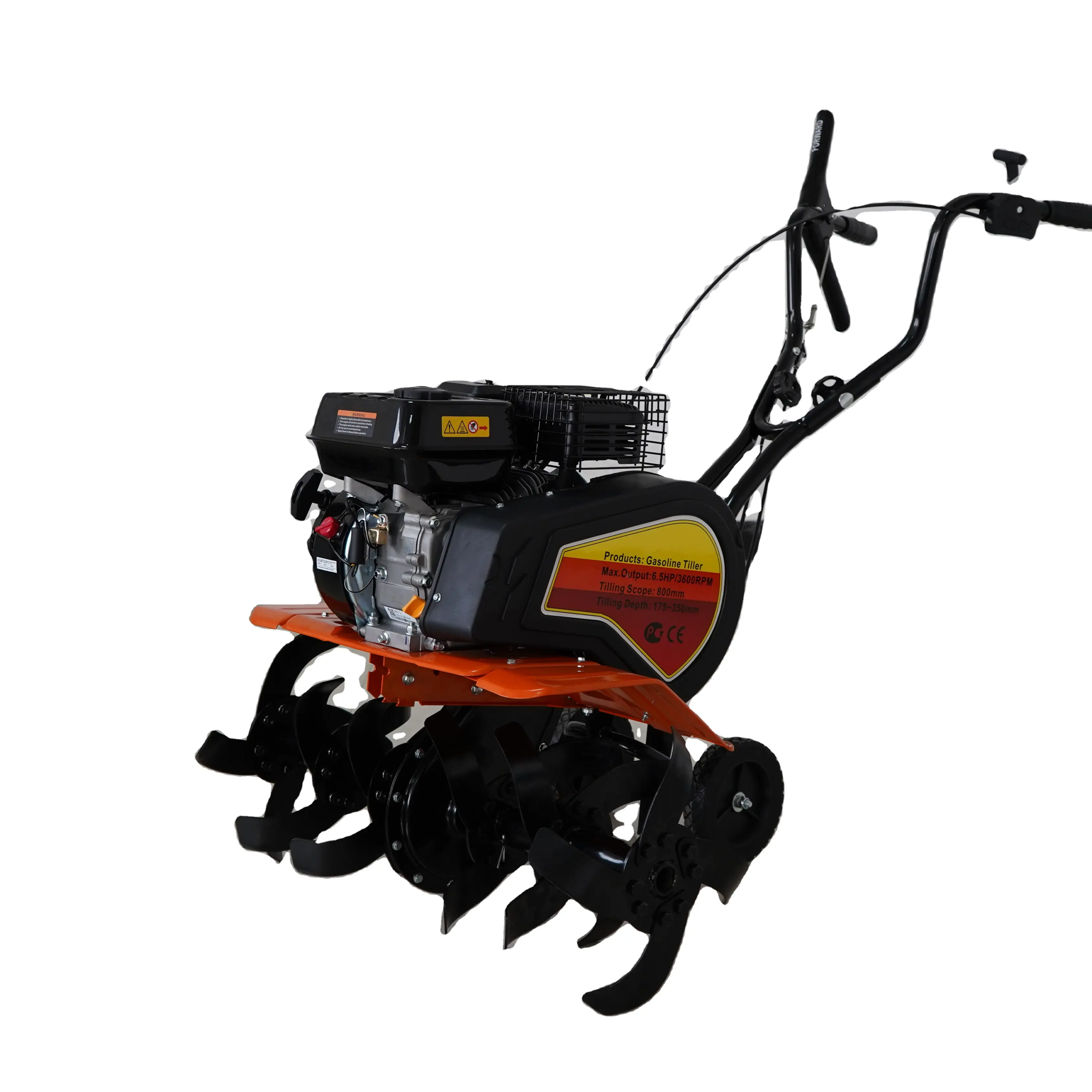 Greatbull 6.5HP Gasoline Power Mini Land Tiller Cultivator with Bearing Drive Hand Garden Rotary Cultivator