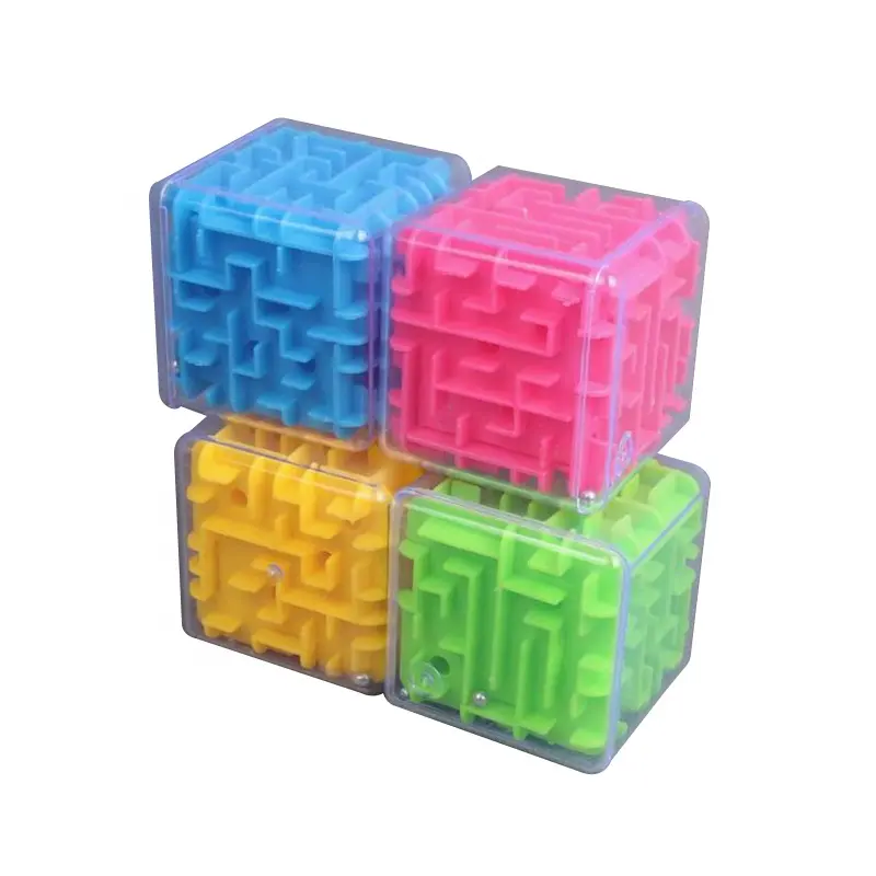 Kids Brain Training Game Toy 3d Maze Magic Small Cube Toy Four Color Puzzle 4.8cm Cube for Choose