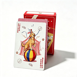 54 designs uniques de chiens de dessin animé, <span class=keywords><strong>jeu</strong></span> de cartes de poker de taille standard <span class=keywords><strong>en</strong></span> papier noir de qualité supérieure, cartes de <span class=keywords><strong>jeu</strong></span> Golden Retriever pour les amoureux des chiens - Product Image 1