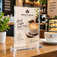 Support d'affichage en acrylique, couleurs personnalisées, panneau en plastique transparent, porte-panneau de table, découpe sur mesure pour café, restaurant, magasin de détail