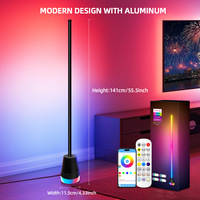 Lampe de sol intelligente RGB, contrôle par application, lumière LED cylindrique sans fil à changement de couleur pour salle de jeux, décoration de chambre à coucher