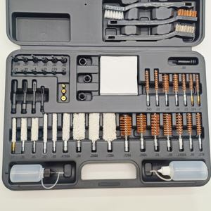 Kit de nettoyage universel pour armes à feu de tous calibres, tiges en laiton, brosses, 6 supports de lunette, étui rigide durable pour applications de sécurité et de chasse - Product Image 2