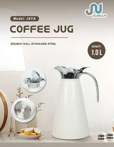 Haut de gamme de bonne qualité Simple isolé Double paroi en acier inoxydable 304 isolé cruche Thermos flacon à vide pour thé et cafetière - Product Image 6