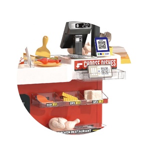 Juego de carrito de <span class=keywords><strong>compras</strong></span> de pollo frito personalizado de 82 piezas, carrito de comida de pollo frito real para niños, juguete de cocina para niños - Product Image 3