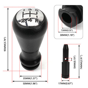 Pomo de palanca de cambios de coche, 5 velocidades, cuero ergonómico para Peugeot 206 207 307 Citroen - Product Image 1