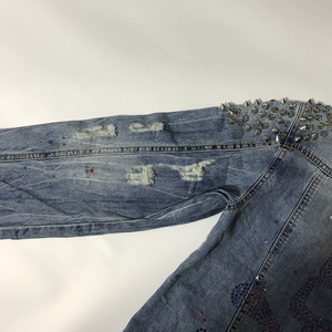 Le plus récent Foret Crâne Rivet Manches Longues Lavage Déchiré <span class=keywords><strong>En</strong></span> Détresse Femmes <span class=keywords><strong>Veste</strong></span> <span class=keywords><strong>En</strong></span> <span class=keywords><strong>Jean</strong></span> - Product Image 6