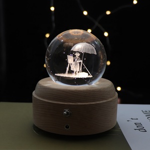Caja de música de bola de cristal 3D de diseño moderno con luz de noche de bola de cristal 3D proyectada - Product Image 3