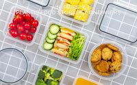 Keuken plastic opbergdozen, luchtdicht, stapelbaar, met deksels, vaatwasserbestendig