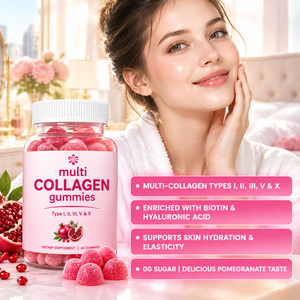 Gélules Multi Collagène 5 Types I II III V X Biotine Vitamine C <span class=keywords><strong>Acide</strong></span> Hyaluronique Peau Cheveux Ongles Articulations - Product Image 2