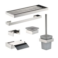 Support mural en acier inoxydable 304 sans perçage pour papier toilette, barre porte-serviettes et étagère de rangement pour salle de bain, idéal pour la maison et l'hôtel - Vente chaude