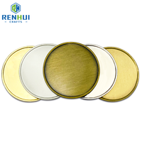 Pas de minimum de petite commande 40MM 4CM or argent laiton personnalisé gravure Laser Logo métal défi pièce vierge