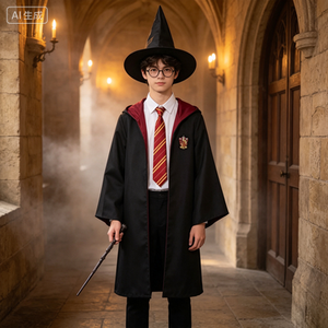 Robe <span class=keywords><strong>de</strong></span> sorcier d'école <span class=keywords><strong>de</strong></span> <span class=keywords><strong>magie</strong></span>, cape, uniforme, costume <span class=keywords><strong>de</strong></span> cosplay, déguisement <span class=keywords><strong>de</strong></span> sorcier d'Halloween pour enfants et adultes - Product Image 3