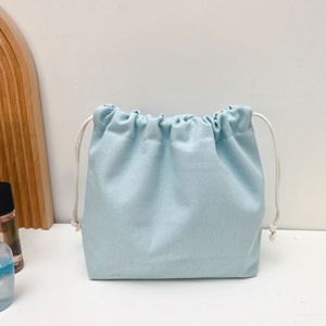 Organic Cotton Linen Muslin <b>Drawstring</b> <b>Bag</b> Eco-Friendly Reusable Custom Logo Printed Minimalist <b>Make</b>-<b>up</b> Packaging Recyclable - Product Image 5