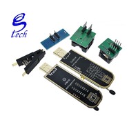 Programmeur USB EEPROM Flash BIOS avec clip SOIC8 + adaptateur mémoire Flash SPI 1.8V SOP8 DIP8 + adaptateur SOIC8 SOP8 vers DIP8 Kit de gravure