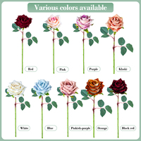 Fleurs artificielles à tige en velours, fausses fleurs, roses roses, bouquet de mariage, décoration de la maison