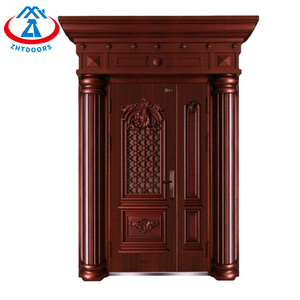 Zhtdoors Bán Chạy nhất giá thuận lợi cửa ra vào cho ngôi nhà đôi nhập an ninh hiện đại thép phía trước lối vào cửa ra vào - Product Image 6