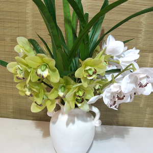 Meilleure Vente <span class=keywords><strong>Rosan</strong></span> Q412 Branche de fleurs de Cymbidium artificielles en PU, toucher soyeux, style moderne, légères, imperméables, personnalisables - Product Image 3