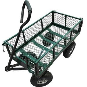 Chariot à <span class=keywords><strong>roues</strong></span> TC1840, <span class=keywords><strong>brouette</strong></span> de jardin en métal avec chariot à outils à quatre <span class=keywords><strong>roues</strong></span>, plateforme en treillis métallique personnalisable OEM, roue en mousse - Product Image 1