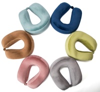 Oreiller cervical en mousse à mémoire de forme en U de qualité supérieure Motif de vague solide Tissu en bambou Caractéristiques thérapeutiques Logo personnalisable Sommeil en plein air