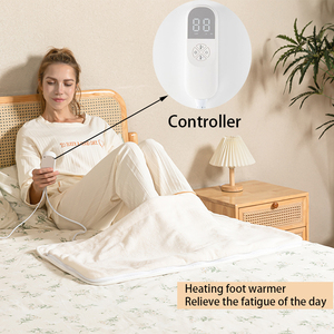 Coral Fleece Material Electric Heated Foot <b>Warmer</b> 10 Step Temperature Settings Adjustable PTC Thermostat - Product Image 4