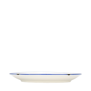 Piatto Ovale Piatto 22x16cm Bianco con Bordo Blu - Product Image 2