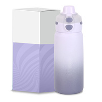 Botella de Agua Escolar Rectangular para Niños, Aislamiento al Vacío de Doble Pared, Ecológica y Antiderrames