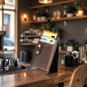 For Boshiho Customized Retro Style Smart Wallet Portable Zipper <b>Purse</b> Large Capacity Card Holder <b>Small</b> Coin Bag Vintage - Product Image 3