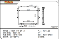 Nouveau radiateur de voiture en aluminium brasé pour transmission automatique HanBo Fit HILUX VIGO 04- OE 16400-0P040 16400-0P060 Garantie 12 mois