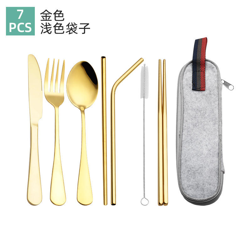 Gold 7-Piece Light Color Bag