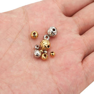 Perles d'espacement rondes en acier inoxydable plaqué or véritable 18 carats, anti-ternissement, 4mm 5mm 6mm 8mm, pour la fabrication de composants de bijoux - Product Image 3