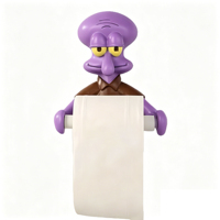 Boîte à mouchoirs personnalisée en résine amusante en forme de Squidward, support de sculpture pour salles de bain, toilettes, restaurants, cuisines