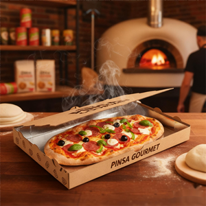 Heavy Duty 3 Ply Corrugated Paper Pizza Delivery Box Strong E Flute Cardboard Shipping <b>Container</b> for Restaurant - Product Image 4