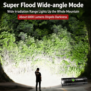 Lampe torche LED portable 30W, 1600 lumens, portée de 550 m, batterie longue durée 8 h, torche étanche pour le camping, les situations d'urgence et les activités de plein air - Product Image 1