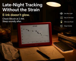 Intelevia 7" E-Paper Financial Dashboard WiFi Stock Ticker Real-Time BTC Crypto Chart Economic Calendar Portfolio Monitor - Product Image 4